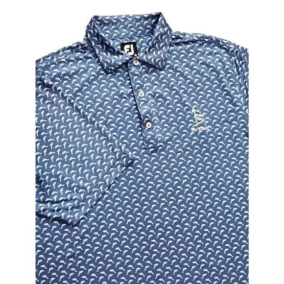 FootJoy Other - FJ Footjoy mens medium DOLPHIN AOP Birkdale Golf Club  blue white performance